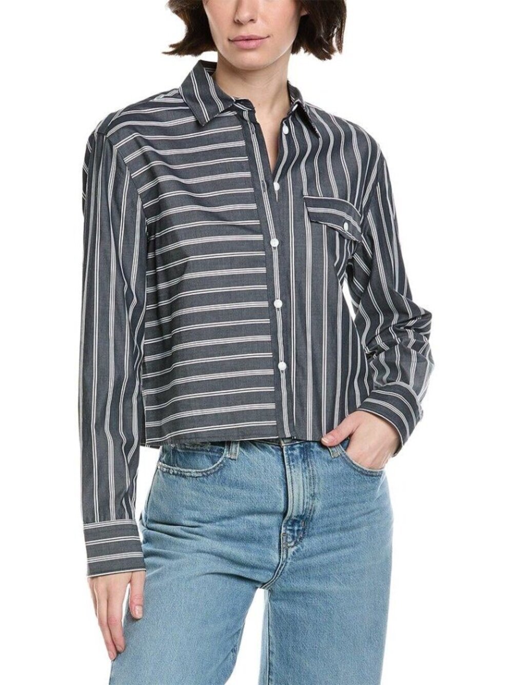 rag & bone Mina Multistripe Button-Up Shirt – Size S NWT